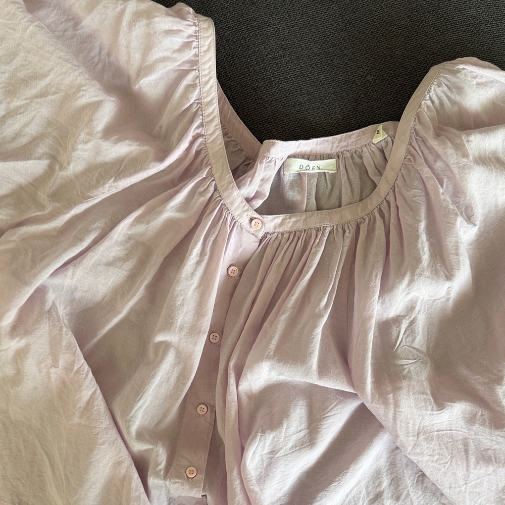 DOEN light pink Button-Front Peasant Blouse—I think it’s the Jane blouse